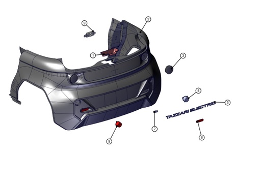 [TAZ ZZ32030021000] Rear bumper assembly - TAZZARI